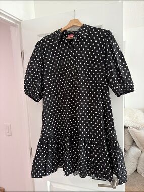 Kate Spade Polka Dot Puff-Sleeve Dress